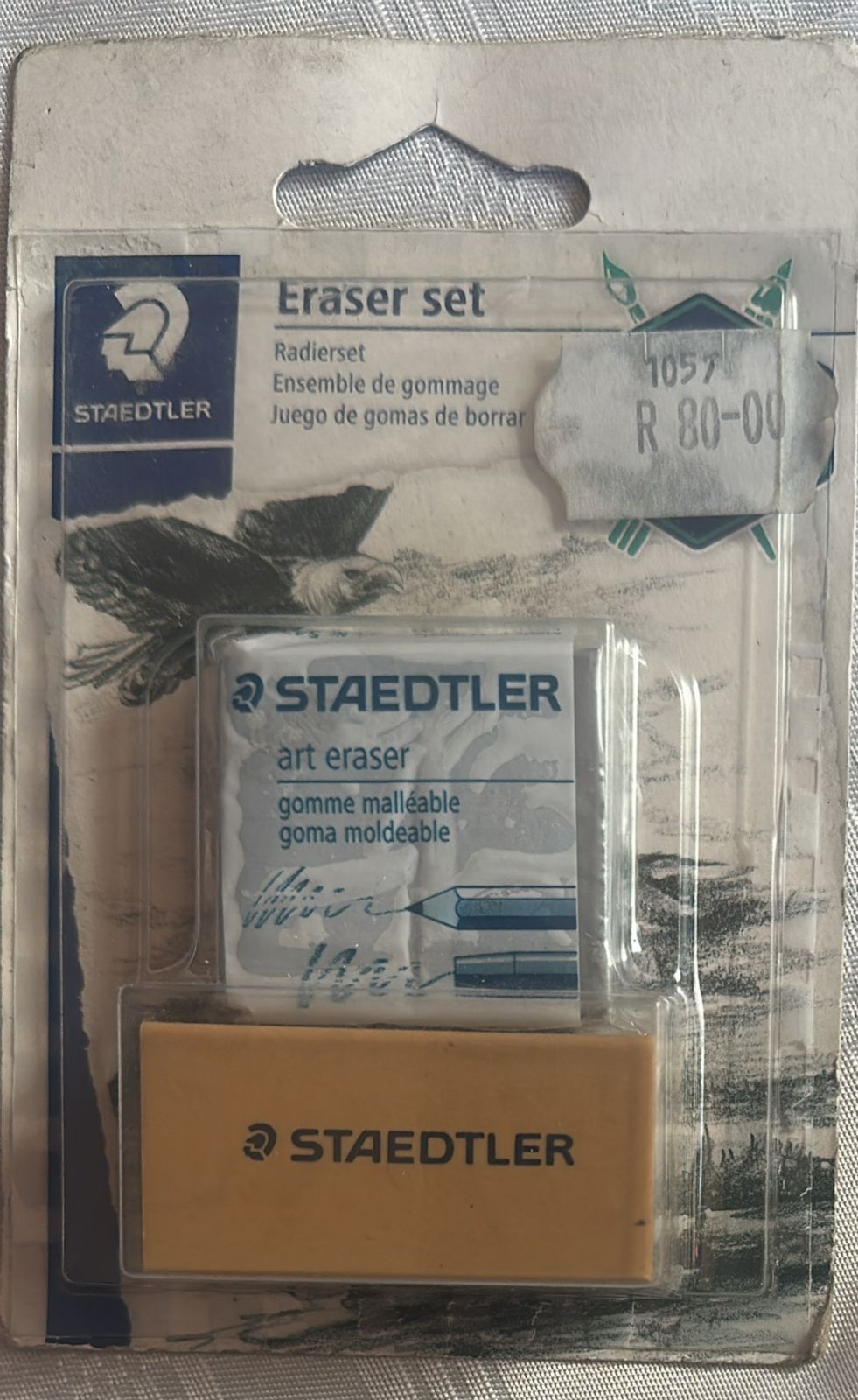Staedtlar Eraser set- includes 1 block Eraser & 1 kneadable eraser