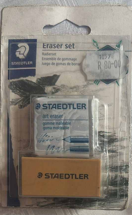Staedtlar Eraser set- includes 1 block Eraser & 1 kneadable eraser