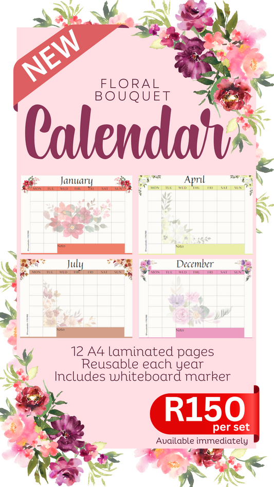 Reusable floral bouquet Calendars